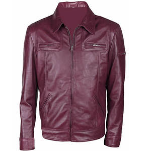 Chaqueta de cuero de calidad superior para hombre de High Street para cierre de cremallera de invierno teñido liso con patrón de letras - Product Image 6
