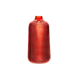 Jarrón de cristal estriado de color alto exquisito decorativo de diseño antiguo para decoración de hotel y hogar - Product Image 1