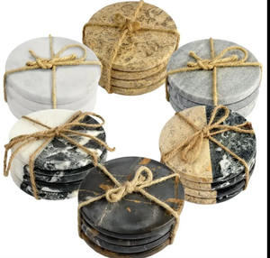 Classic Round Marble <b>Coaster</b> <b>for</b> Home Hotel Office-Eco-Friendly Best Quality Serving <b>Drinks</b> by Tayyab Handicraft - Product Image 1