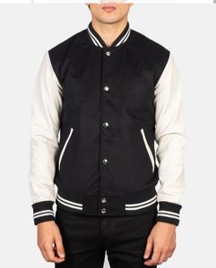 Blouson aviateur en laine pour homme personnalisable avec logo brodé, badge frontal, fermeture éclair, pour la saison hivernale, approvisionnement ODM, couleur rouge - Product Image 1