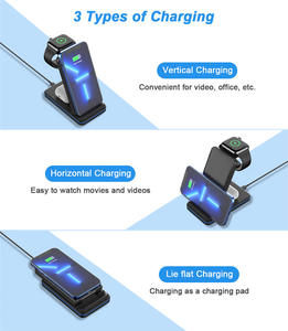 Fábrica OEM/ODM CE Rhos portátil de escritorio rápido 15W cargador inalámbrico soporte 3 en 1 para Iphone <span class=keywords><strong>Android</strong></span> - Product Image 5