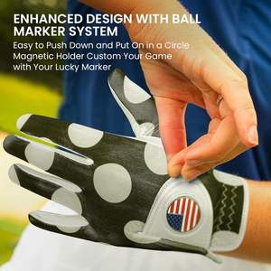 Main gauche imprimé en plein air entraînement en cuir de mouton Golf Supplie professionnel respirant tissu doux impression personnalisée gant de Golf femme - Product Image 3