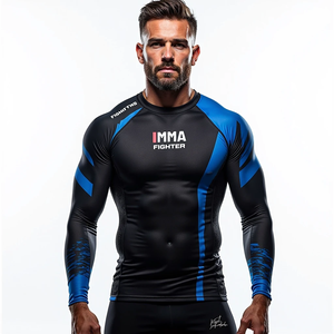 Rash Guards personalizados al por mayor personalizados para equipo de entrenamiento MMA personalizado sublimado ropa deportiva de combate para entrenamiento de gimnasio - Product Image 3