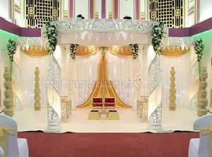 Diseño exclusivo Metal palmera boda Mandap Reino Unido moderno matrimonio flor soporte escenario decoración arco telón de fondo eventos fiesta - Product Image 4