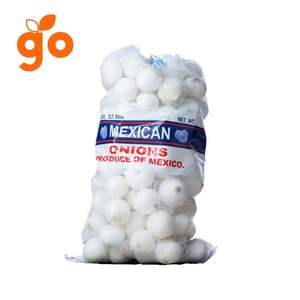 Bolsa de malla de polipropileno morado y blanco para cebollas 100% rafia virgen, duradera y de exportación - Product Image 3