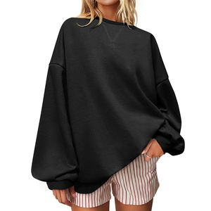 Sudadera de Gran Tamaño para Mujer, Informal, de Alta Calidad, para Otoño e Invierno, 100% Algodón, Logotipo Frontal, Color Personalizado, Estilo Nuevo - Product Image 1