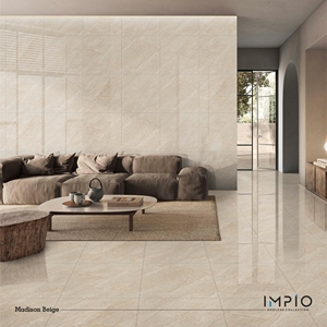 กระเบื้องปูพื้นพอร์ซเลนเซรามิกสีเบจ600x600มม. กระเบื้องผนังภายในกันลื่นขนาด400x400มม. - Product Image 3