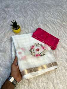 Sari Chinon Pesado con Bordado de Lentejuelas, Estilo Indio, para Fiestas, Secado Rápido, Sari Elegante - Product Image 2