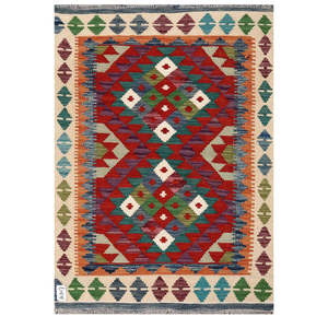 Alfombra Kilim de Maimana, Afganistán, 117 x 83 cm, Alfombras y Juegos de Alfombras Tradicionales Afganas - Product Image 1