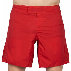 กางเกงขาสั้น MMA สีแดงล้วนแบบสั่งทำกางเกงขาสั้นผ้าแห้งเร็วกางเกงขาสั้นผ้าโพลีเอสเตอร์น้ำหนักเบาออกแบบโลโก้ได้ตามต้องการ - Product Image 4