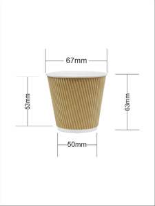 Tasse de papier à base d'eau écologique de 5 oz tasse de papier de café à emporter tasse de papier à mur unique d'ondulation jetable avec des couvercles - Product Image 4