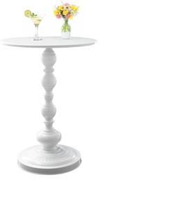 Table d'appoint ronde blanche moderne en fer et verre, meuble console en métal pour le salon, la décoration intérieure et l'appartement - Product Image 1