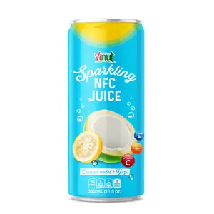 Canette de 330ml d'eau de noix de coco étincelante avec du jus de Yuzu, boissons gazeuses, répertoire des fabricants