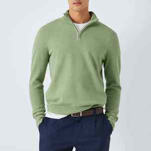 Pulls en tricot pour hommes décontractés et professionnels à manches longues, 100% coton, logo sur le devant, épais, pull d'hiver - Product Image 1