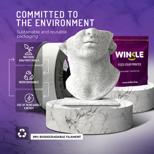 Filamento para Impresora 3D WINKLE Marble PLA HD Texturizado de 1.75mm y 1kg, Calidad Europea ES, Biodegradable, Fácil de Imprimir, Alta Precisión 190-230 - Product Image 6