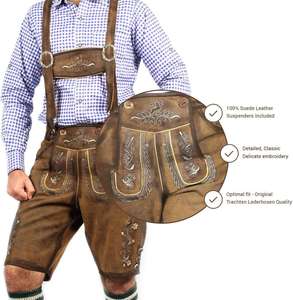 Shemax Trachten Shorts pour hommes Lederhosen Shaded Grey OEM Custom New Bavarian Oktoberfest Lederhosen - Product Image 5