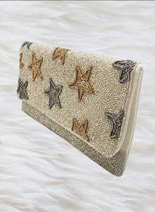 กระเป๋าคลัทช์กระเป๋าถือแฟชั่นสะพายข้างประดับลูกปัดลายดาวท้องฟ้าสำหรับโอกาสยามเย็น - Product Image 5