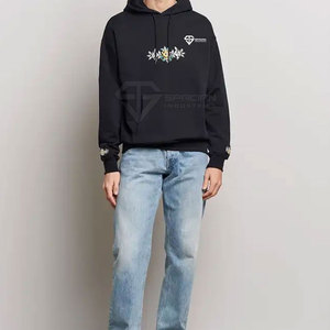 Sweats à capuche brodés pour hommes en grande quantité sur mesure pour l'hiver, en polaire, service OEM, dernier style de sweats à capuche brodés - Product Image 4