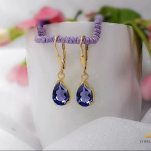 เครื่องประดับที่ดีต่างหูเม็ดเดี่ยวชุบโรเดียม925สีเหลืองทอง14K สำหรับเป็นของขวัญในงานปาร์ตี้ - Product Image 1