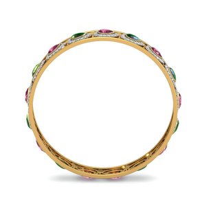 Ajretail 7.65ct Tự Nhiên Kim Cương Bangle Vàng Vàng Dewdrop Elegance-Hi Màu Sắc VS-SI Vòng Đeo Tốt - Product Image 4