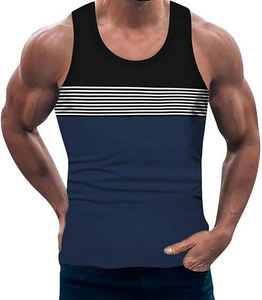 Débardeurs de gymnastique OEM de haute qualité pour hommes, vêtements d'entraînement tricotés et respirants, insigne de broderie, dentelle, vente en gros d'usine de vêtements de rue décontractés - Product Image 6