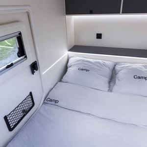 Campella Mini Caravan 2 Person Yellow Aluminum Travel Trailer Lightweight Modern <b>Camping</b> RV with <b>Storage</b> <b>Box</b> - Product Image 5