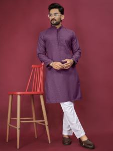 Ensemble Kurta Pyjama pour homme en tissu rayonne lourd de qualité supérieure, vêtements ethniques, sur mesure disponible, livraison rapide - Product Image 2