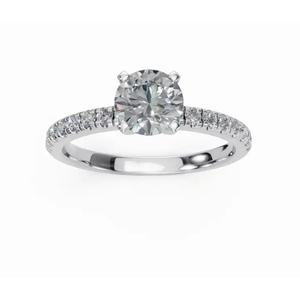 Anillo de Diamante Solitario Redondo Cultivado en Laboratorio de Primera Calidad, 0.590 Ct, Oro de 9, 14 y 18 Quilates, Proveedor Mayorista OEM - Product Image 1