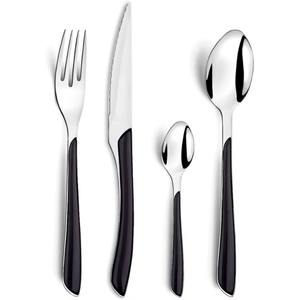 Stainless Steel Set Of 4 Flatware <b>Used</b> In Kitchenware Tabletop Cafe Home Silver Color Plated Cutlery 2 Color Tone Stylish Handle - Product Image 6