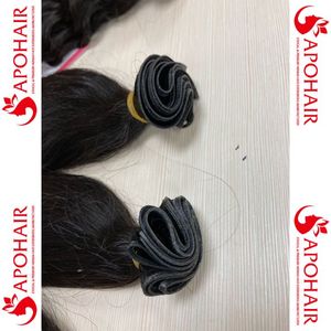 Alta calidad cutícula alineada Color Natural Yaki sin procesar Virgen Remy máquina de cabello chino doble trama para extensiones - Product Image 4