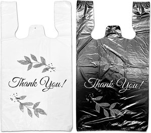 Mercancía personalizada al por mayor con logotipos, embalaje de camisetas de HDPE, bolsas de agradecimiento, impresión en huecograbado, uso de supermercado reciclable - Product Image 3