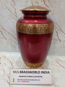 American Style High Quality Factory Direct Metal Cremation Urn Brassworld India <b>Funeral</b> <b>Supplies</b> - Product Image 6