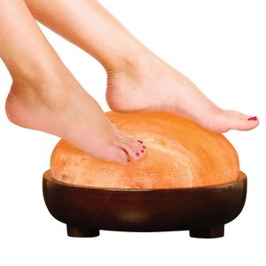Lampe bol à demi-dôme en sel rose de l'Himalaya de style unique avec base en bois sculpté et lueur naturelle pour l'accent de la maison - Product Image 4