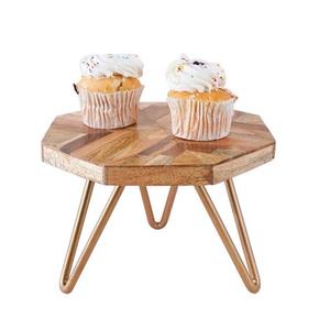 อุปกรณ์บนโต๊ะอาหารที่ทำจากไม้วอลนัทสำหรับวางเค้กแบบโค้งมนแท่นวางสำหรับวางถ้วยเค้กที่ทันสมัย - Product Image 3