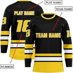 Nouveau 2025 Maillot de hockey sur glace pour hommes de haute qualité col en V brodé par sublimation à manches longues personnalisé - Product Image 3