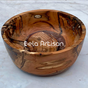 Bol en bois artisanal de qualité supérieure, style bohème, écologique et compatible lave-vaisselle, idéal pour les repas à la maison et les cadeaux d'affaires - Product Image 4
