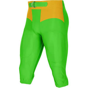 Pantalons de football pour hommes, équipement de compression, vert orange, collants athlétiques, protection rembourrée des genoux, vêtements de sport durables pour l'entraînement au football - Product Image 1
