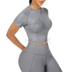 Custom Design Plus Size Yoga Athletic Workout Women Yoga 2 Piece Gym Fitness Sets Sportswear High Waist Legging Zip up <b>Bra</b> Sets - Product Image 3