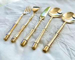 Juego de cucharas de cubiertos de latón Premium de calidad premium a precio razonable, cuchara de calidad premium a bajo precio, cuchillo, tenedor, color dorado - Product Image 3