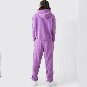 Survêtement tendance de qualité supérieure, fabriqué en usine, effet vieilli, nouveau design de logo sérigraphié, très vendu, effet délavé à l'acide - Product Image 2