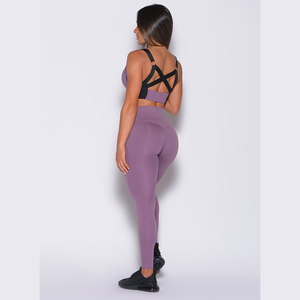 Vente en gros leggings violets à taille arrachée leggings d'entraînement de tous les jours taille haute et vêtements de sport leggings de gymnastique à la mode pour les femmes - Product Image 4