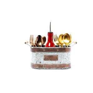 Rustic Galvanized Metal Utensil Holder with Silicone Material Shape Spoon for Kitchen Home Hotel Restaurant Wedding - Product Image 2