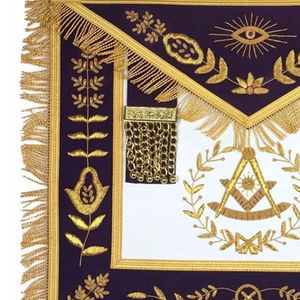 Ensemble de Régalia Maçonniques : Tablier, Collier et Épingle Brodés à la Main |   Matériaux de Qualité Supérieure |   Personnalisable pour les Grandes Loges - Product Image 5