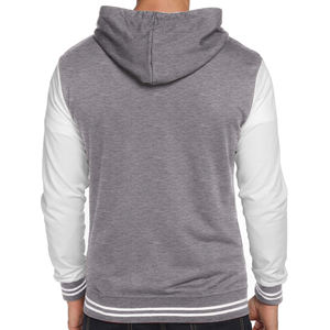 Veste universitaire taille plus en laine/cuir personnalisée OEM pour hommes respirant manches longues logo brodé col en V haut Streetwear pour - Product Image 5