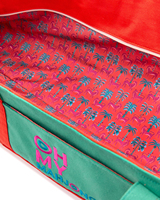 Sac de transport portable rose menthe avec logo personnalisé pour Mahjong américain, grande capacité, en tissu, pour tuiles, supports et tapis de table