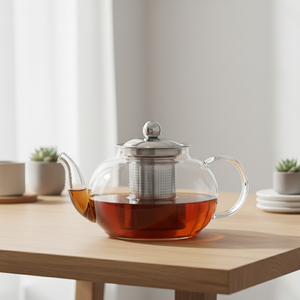 Meilleure vente 3306321-0.8 Théière en verre borosilicate résistant à la chaleur de qualité alimentaire avec couvercle en acier inoxydable, capacité de 800 ml, Europe du Nord - Product Image 4