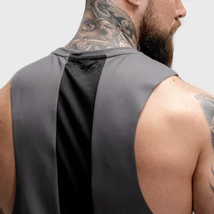 Tank Top erkekler nefes özel Logo baskı son spor yelek Stringer egzersiz eğitimi kas tekli erkekler Tank Top toptan