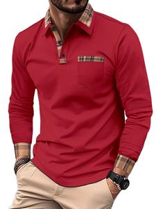 Polo de Manga Larga para Hombre, Talla XL, Nuevo, Deportivo, Casual, de Verano, Tejido de Punto Sólido con Diseño de Leopardo y Botones - Product Image 3