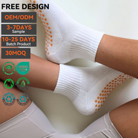 Calcetines tobilleros de punto con agarre antideslizante, de alta calidad, para mujer, 100% algodón, transpirables, para deportes y yoga, venta al por mayor.