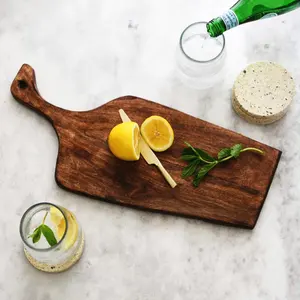 Tabla de cortar de madera ecológica hecha a mano, acabado pulido natural para queso, pan, charcutería, hogar, restaurante, uso en Hotel - Product Image 1